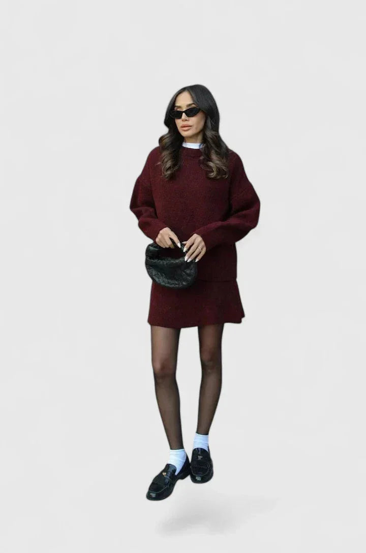 Women's cozy knit jumper and bottoms lounge set