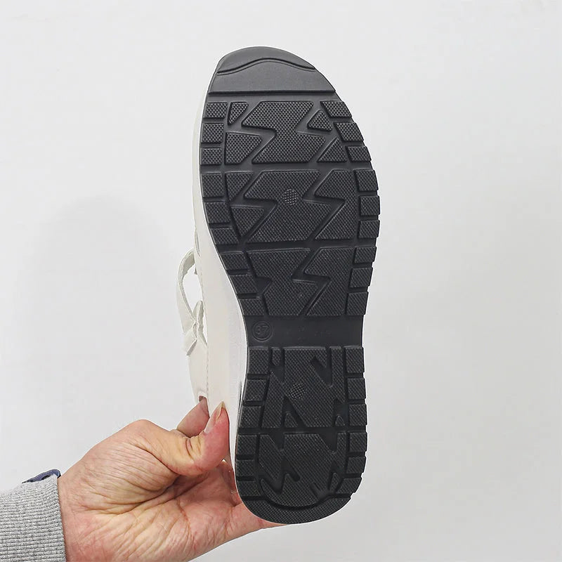 Women's cut-out platform sneakers with hook-and-loop straps