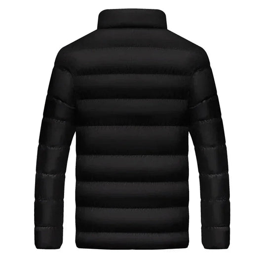 Women's quilted thermal puffer jacket with stand-collar full-zip