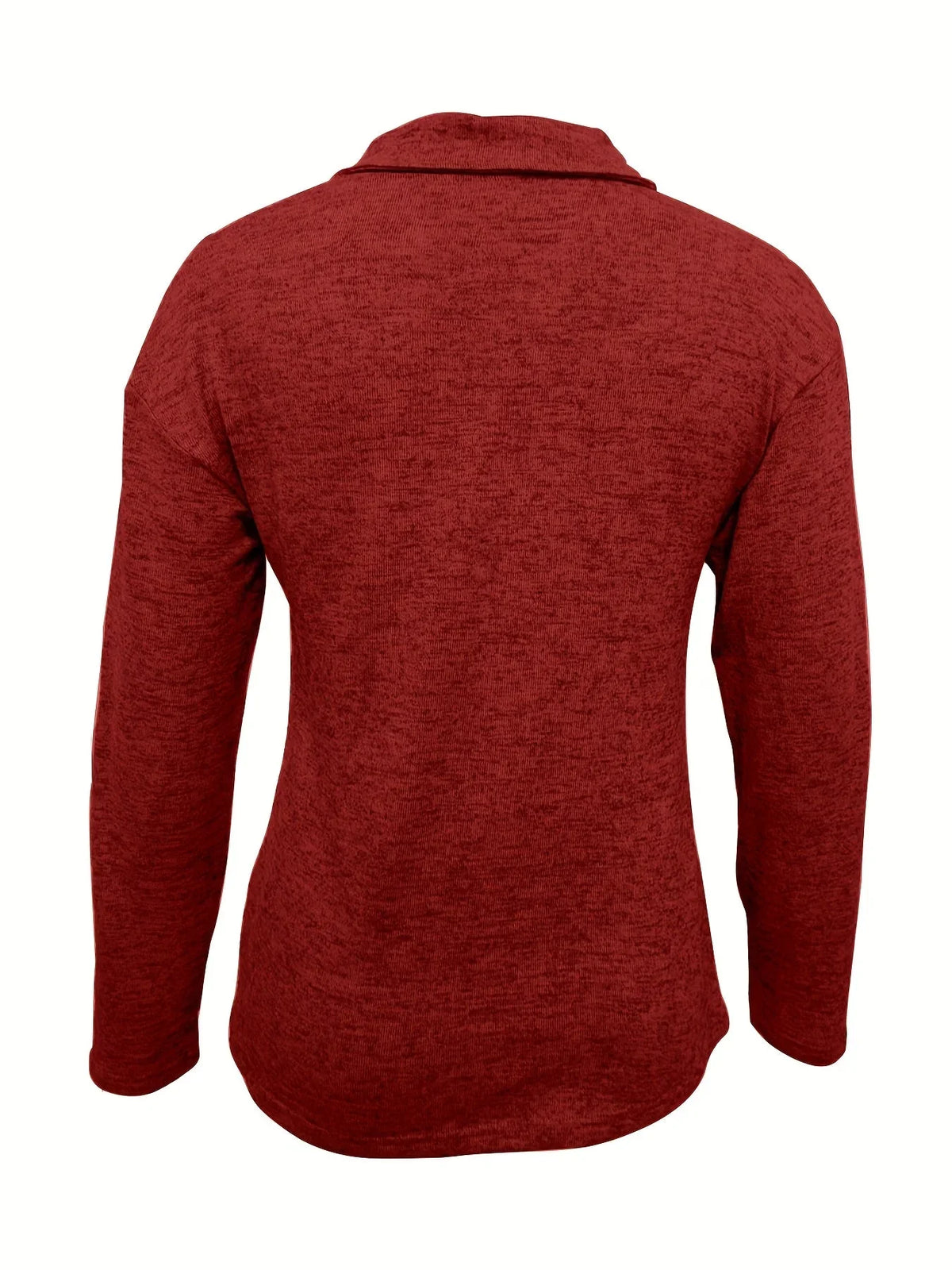 Women's casual long-sleeve pullover knit sweater with half-zip collar