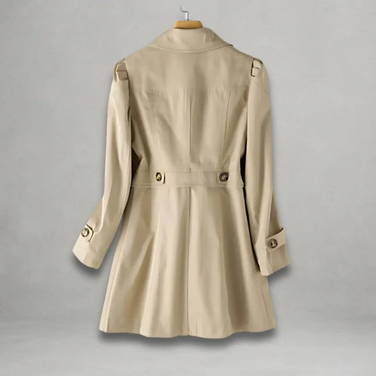Women's classic single-breasted trench coat notch lapel