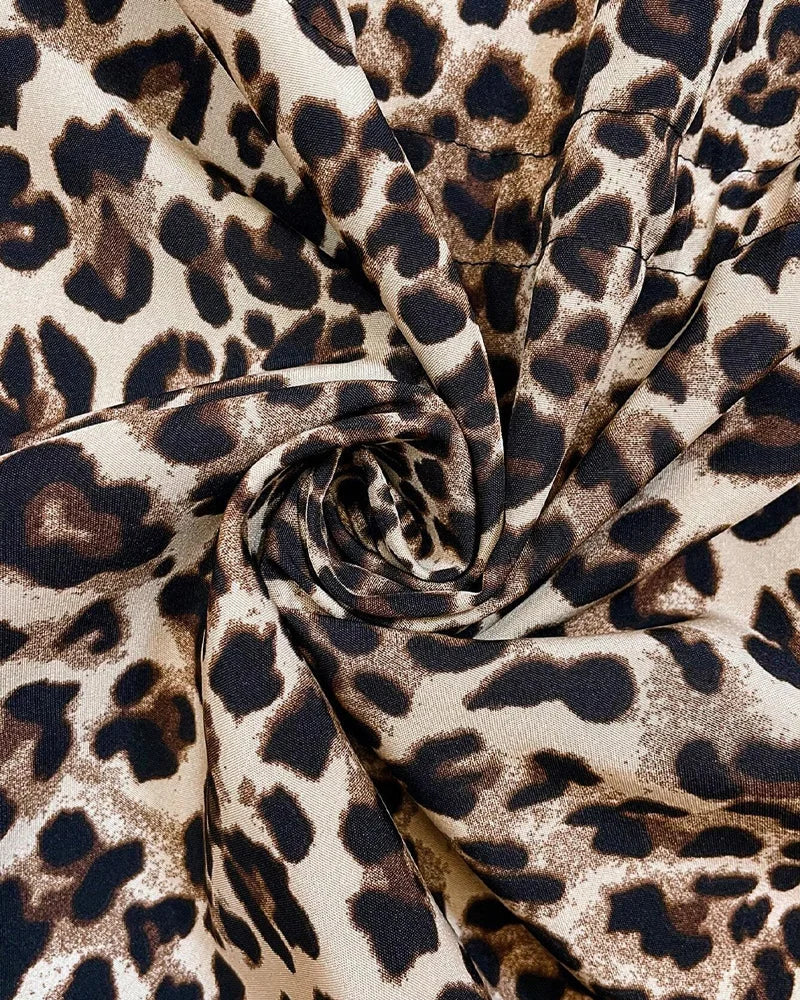Women's reversible hooded leopard print jacket with drawstring waist