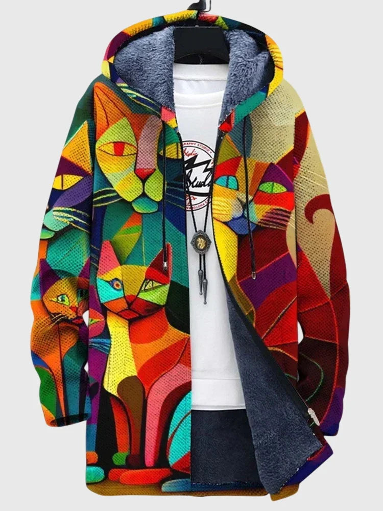 Women's artistic-print jacket with relaxed fit – Print 2