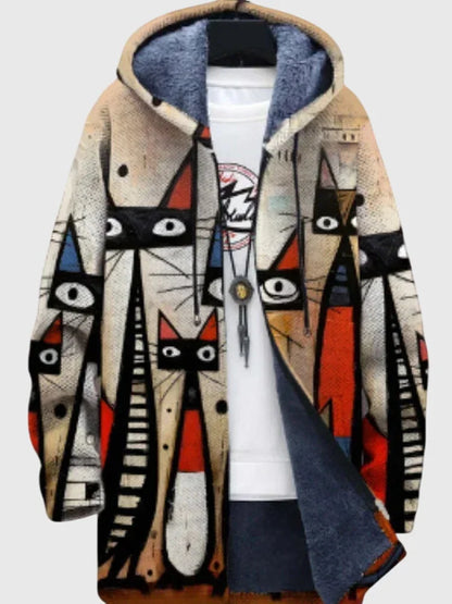 Women's artistic-print jacket with relaxed fit – Print 4