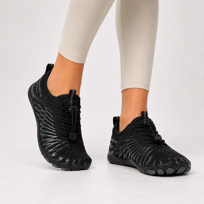 Women's barefoot walking shoes with wide toe box and anti-slip – Black