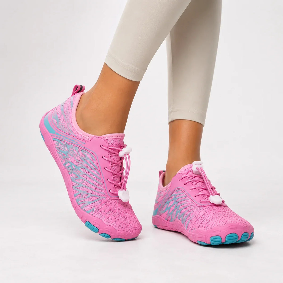 Women's barefoot walking shoes with wide toe box and anti-slip – Pink