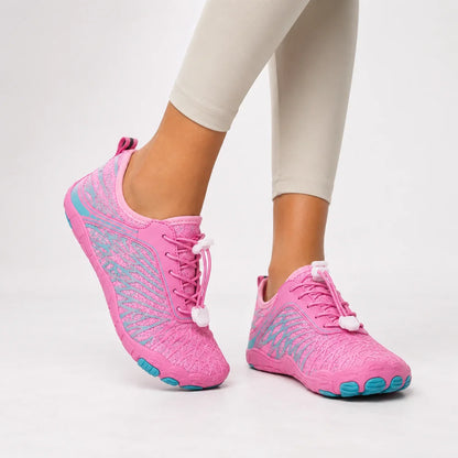 Women's barefoot walking shoes with wide toe box and anti-slip – Pink
