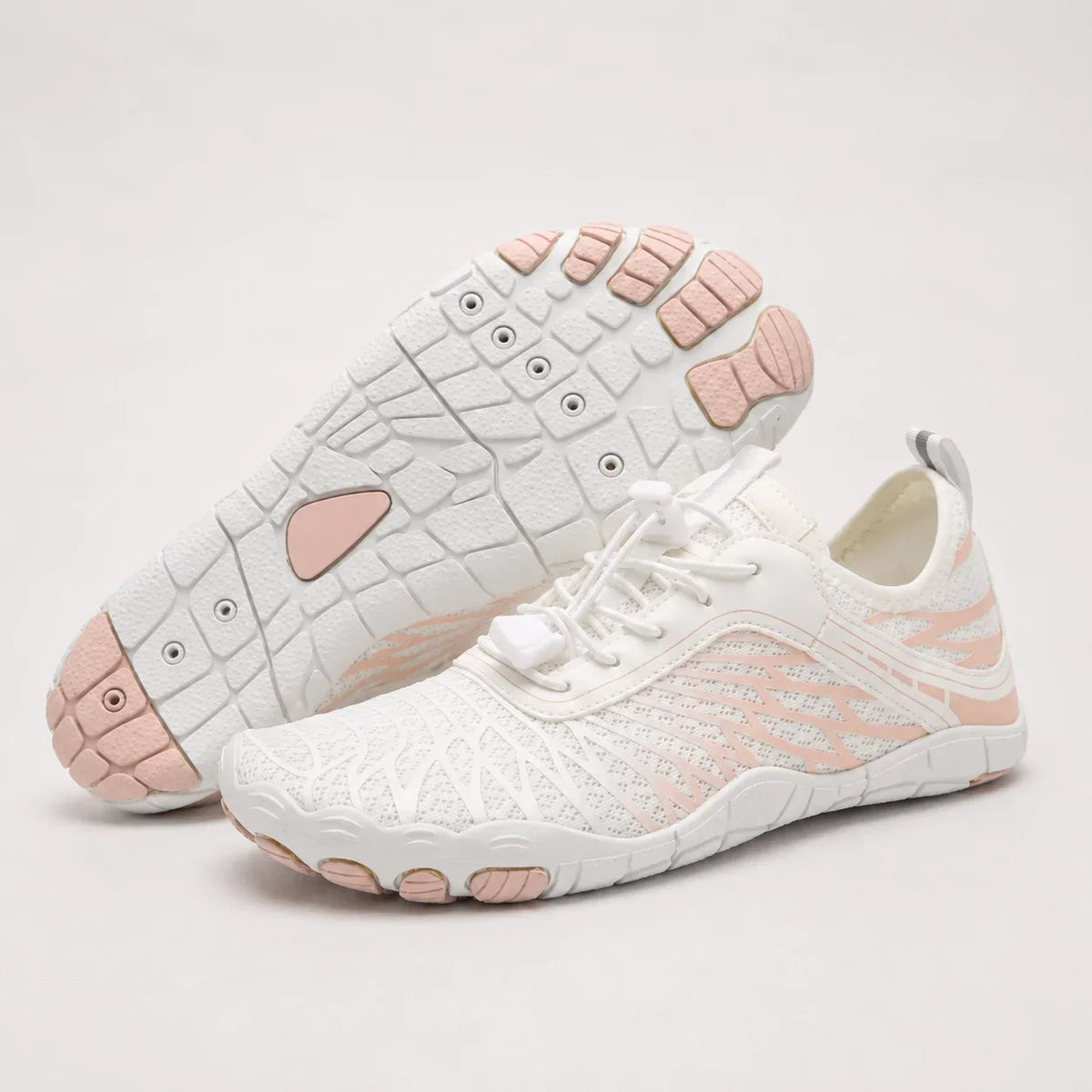 Women's barefoot walking shoes with wide toe box and anti-slip – White