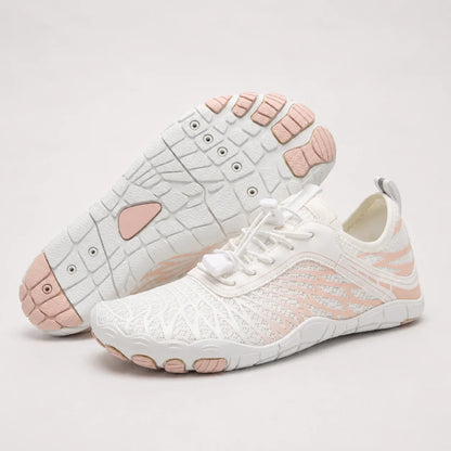 Women's barefoot walking shoes with wide toe box and anti-slip – White