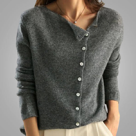 Women's button-down knit cardigan with V-neck
