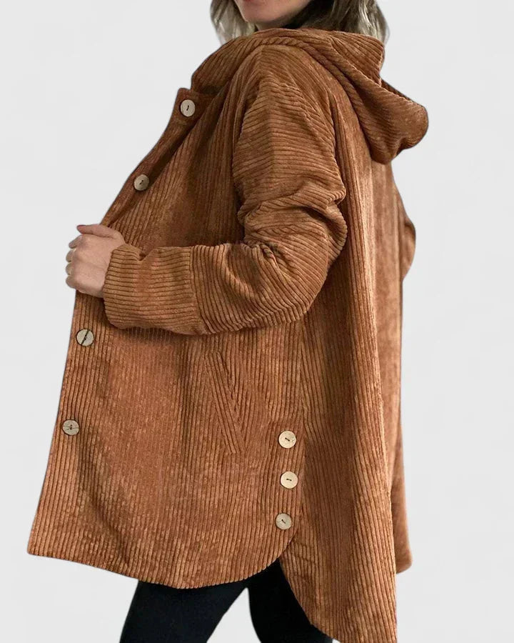 Women's corduroy button-front jacket