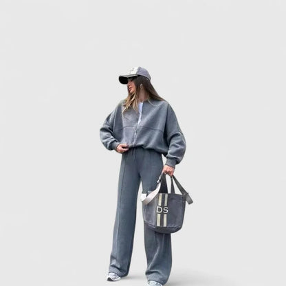 Women's cozy knit jumper and drawstring trouser set