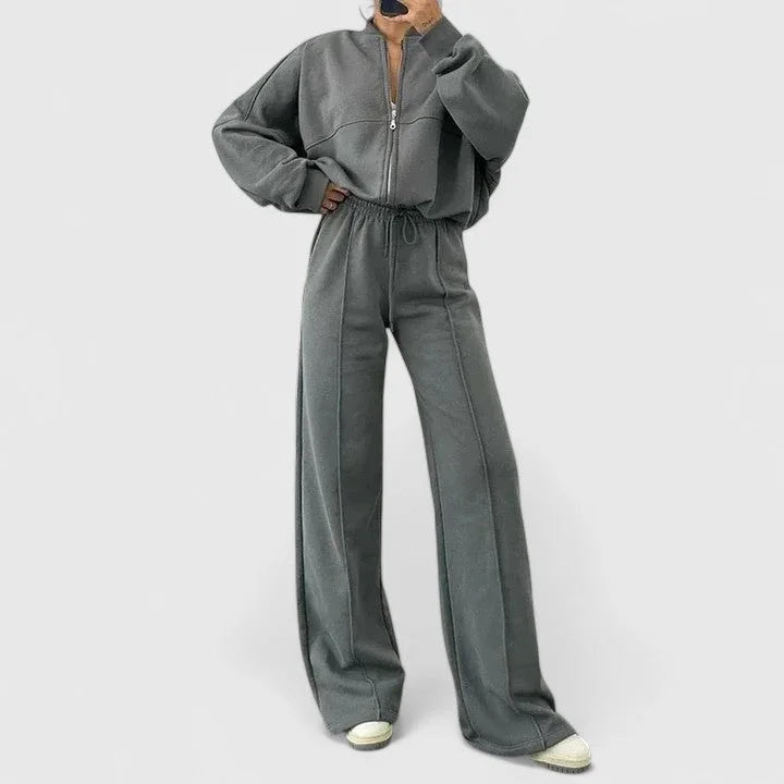 Women's cozy knit jumper and drawstring trouser set