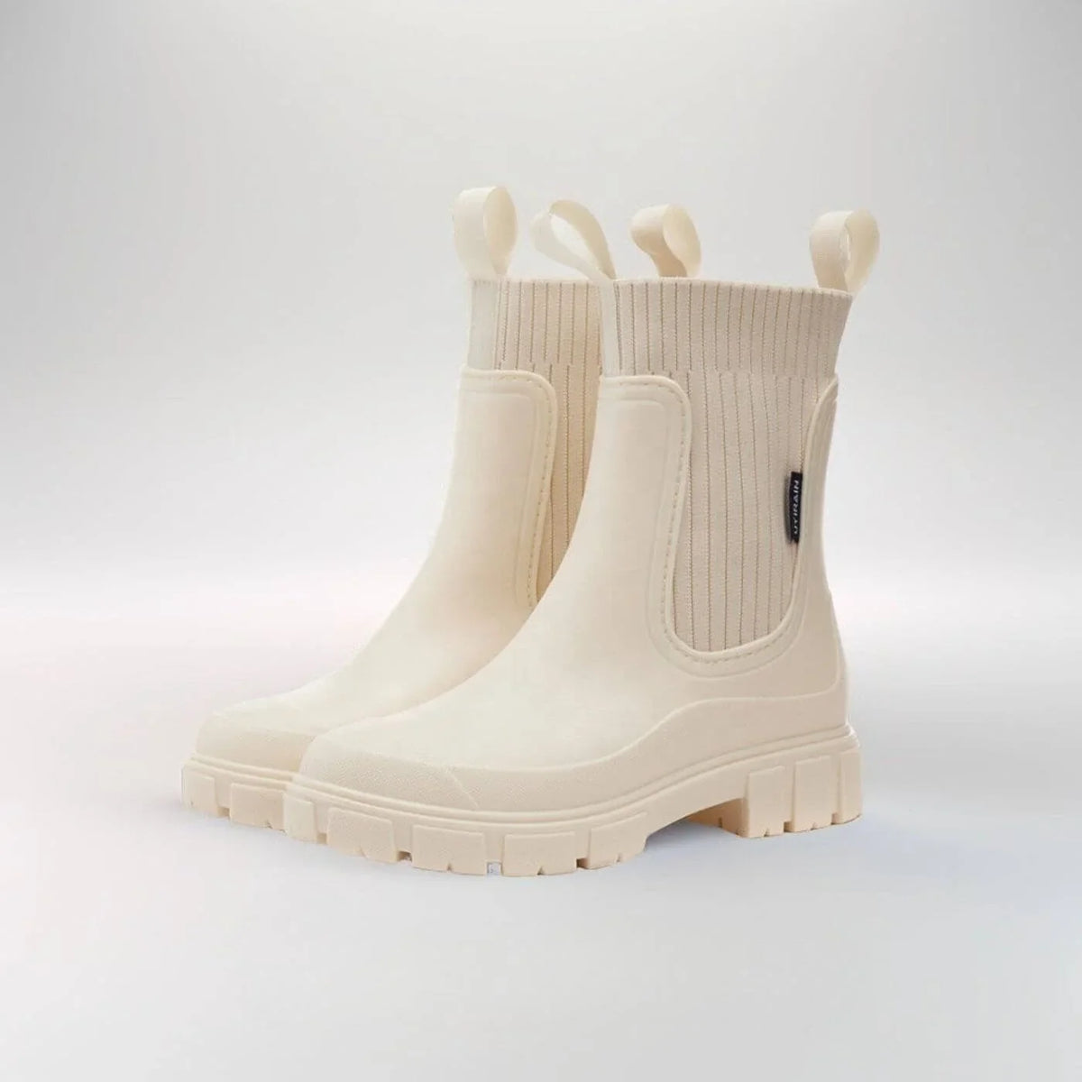 Women's ankle boots with ribbed knit cuff – Off White