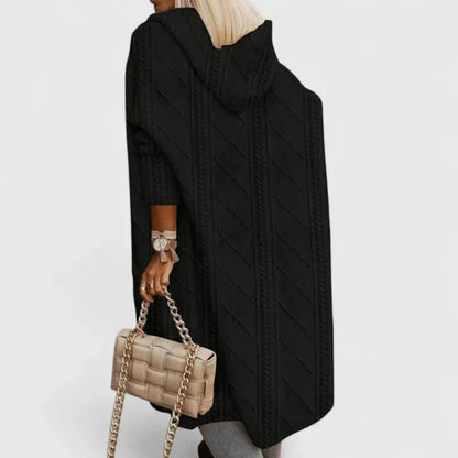 Women's cable knit open-front cardigan – Black