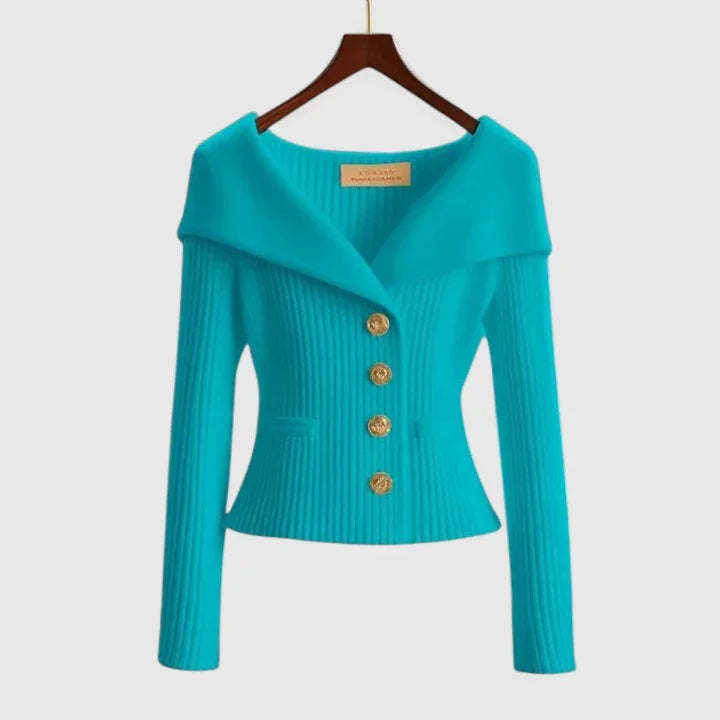 Women's cozy knit cardigan with all-day warmth – Blue