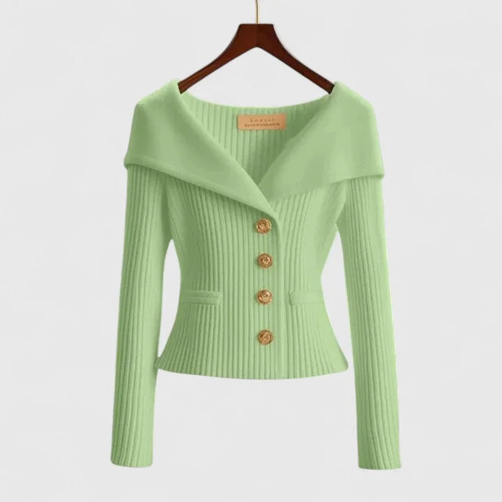 Women's cozy knit cardigan with all-day warmth – Green