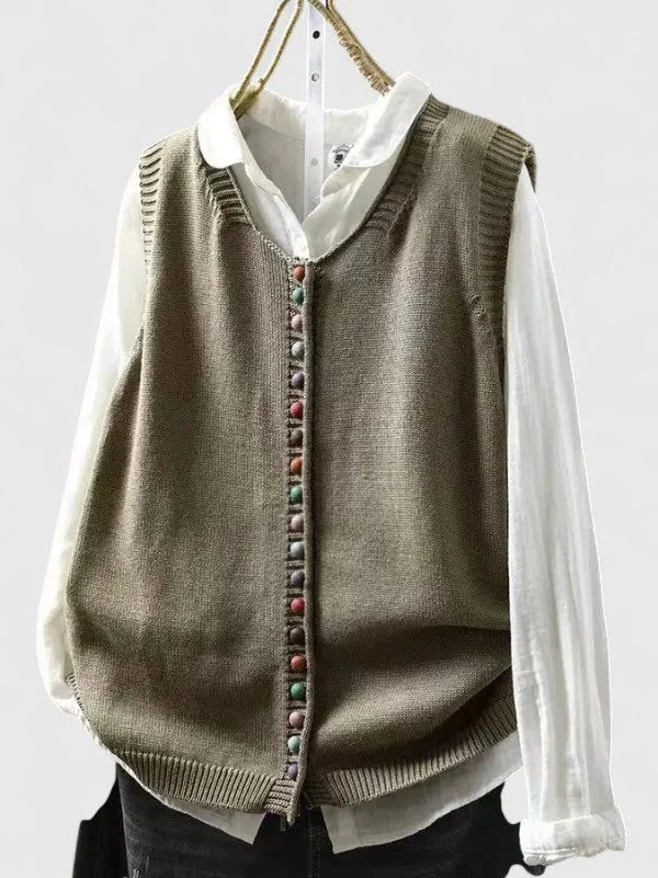 Women's multi-coloured knit button-front cardigan – Pickle