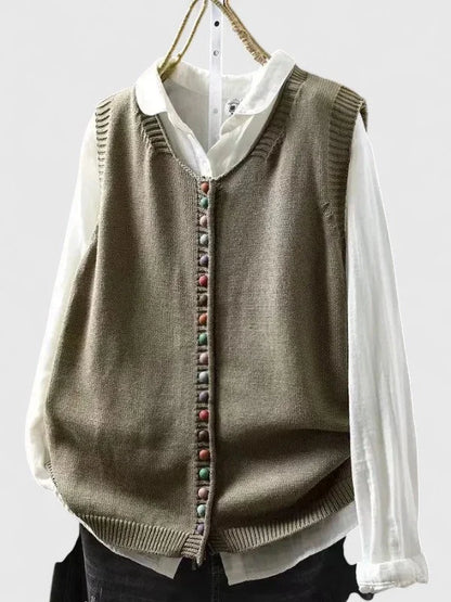 Women's multi-coloured knit button-front cardigan – Pickle