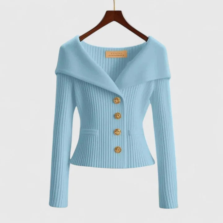 Women's cozy knit cardigan with all-day warmth – Sky Blue