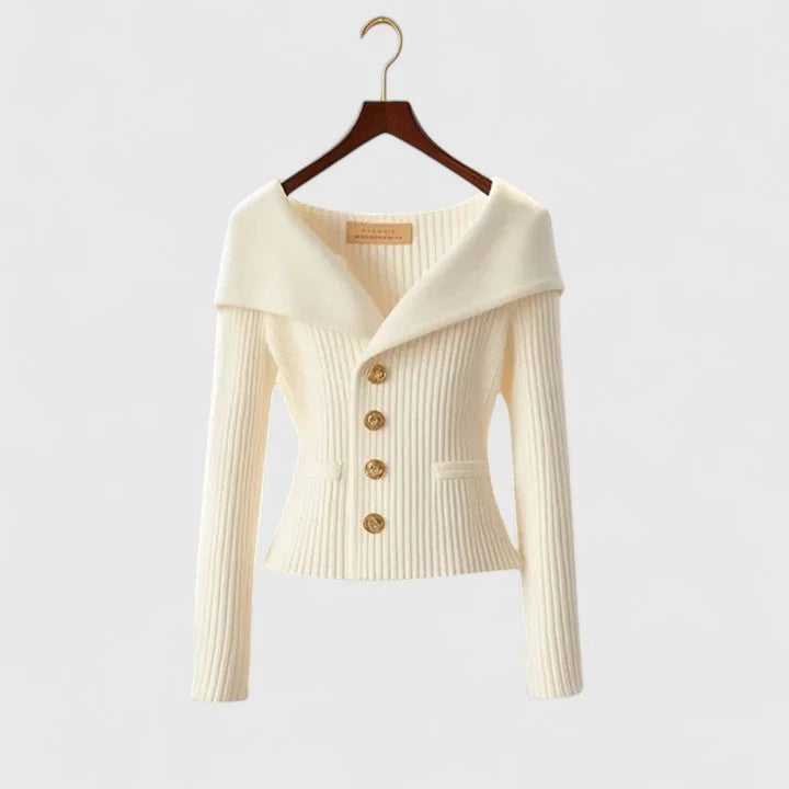 Women's cozy knit cardigan with all-day warmth – White