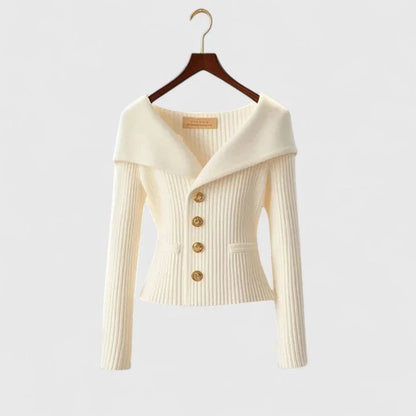 Women's cozy knit cardigan with all-day warmth – White