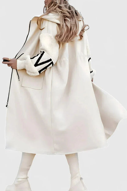 Women's hooded coat with flattering silhouette
