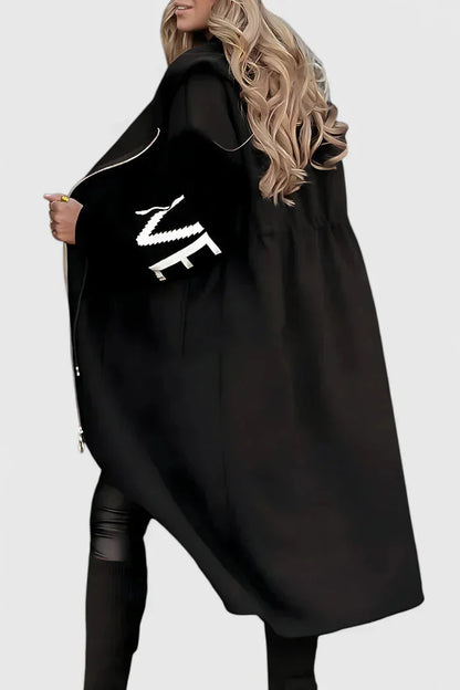 Women's hooded coat with flattering silhouette