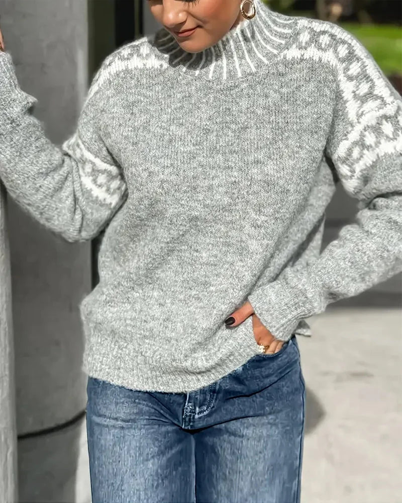Women's waffle-knit jumper with brushed interior