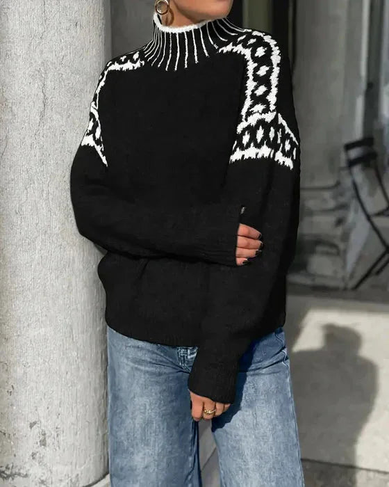 Women's waffle-knit jumper with brushed interior