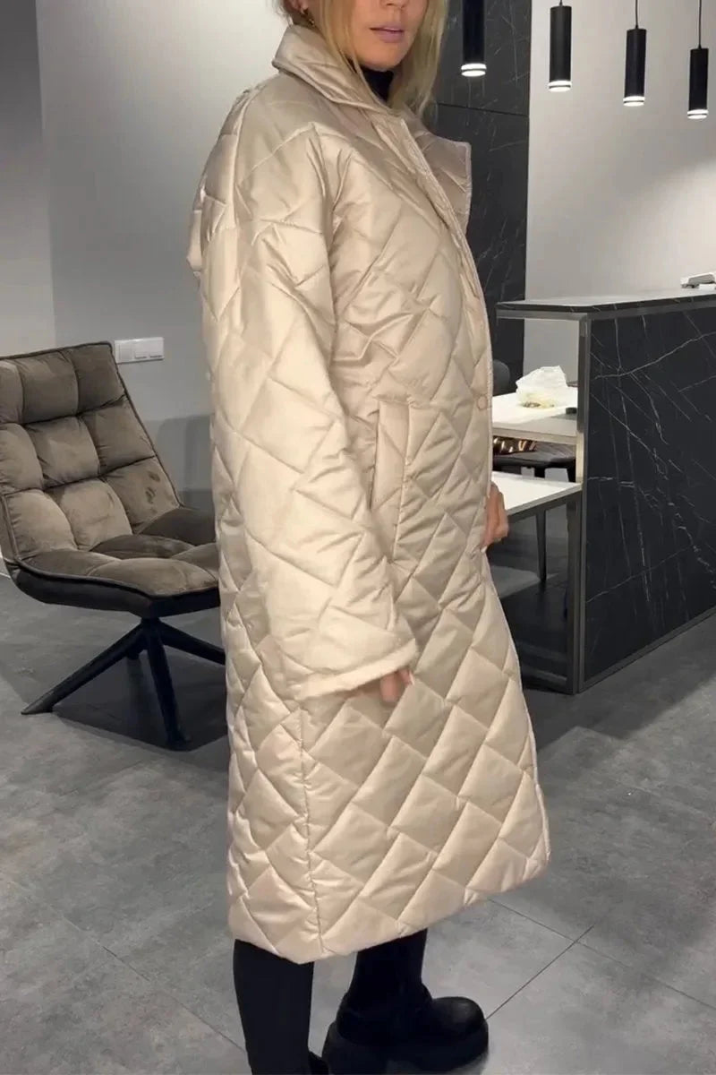Women's reversible quilted coat with leopard-print lining