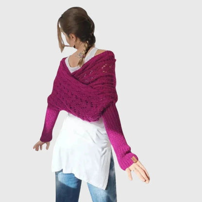 Women's knit jumper with open-weave pattern