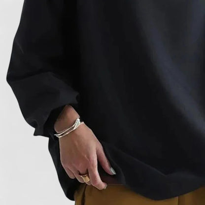 Women's stand collar sweatshirt with loose draped