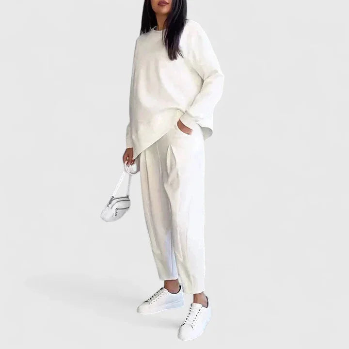 Women's long-sleeve top and trouser two-piece set