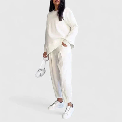 Women's long-sleeve top and trouser two-piece set