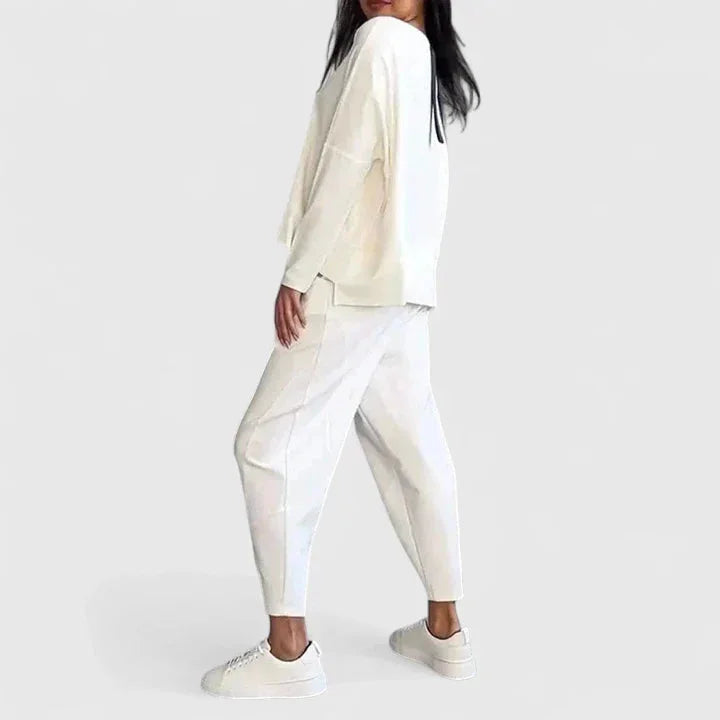 Women's long-sleeve top and trouser two-piece set