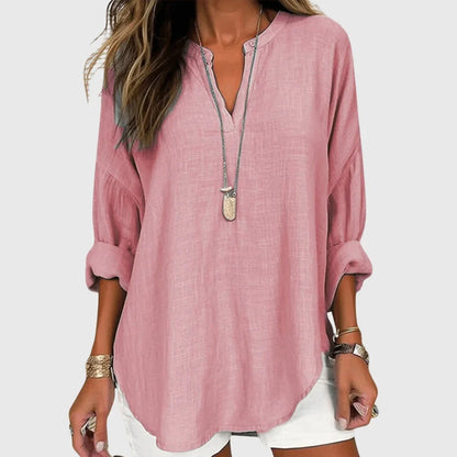 Women's flowy breathable beach shirt with relaxed fit – Pink