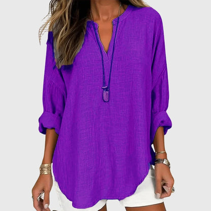 Women's flowy breathable beach shirt with relaxed fit – Purple