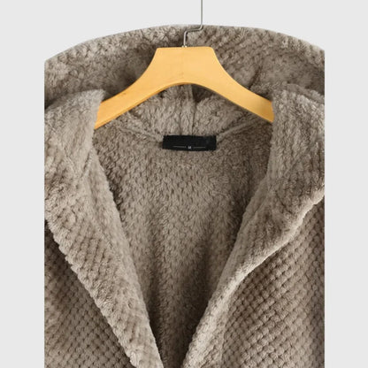 Women's reversible fleece jacket with cozy hood