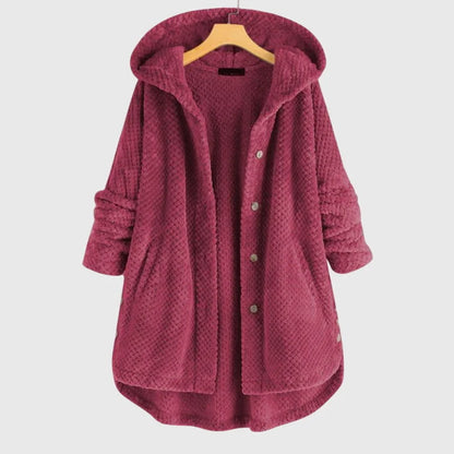 Women's reversible fleece jacket with cozy hood – Pink