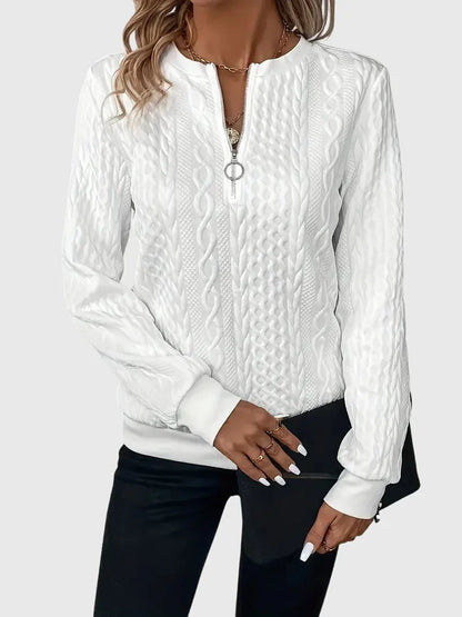 Women's knit jumper with contrast zipper detail