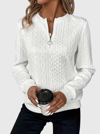 Women's knit jumper with contrast zipper detail