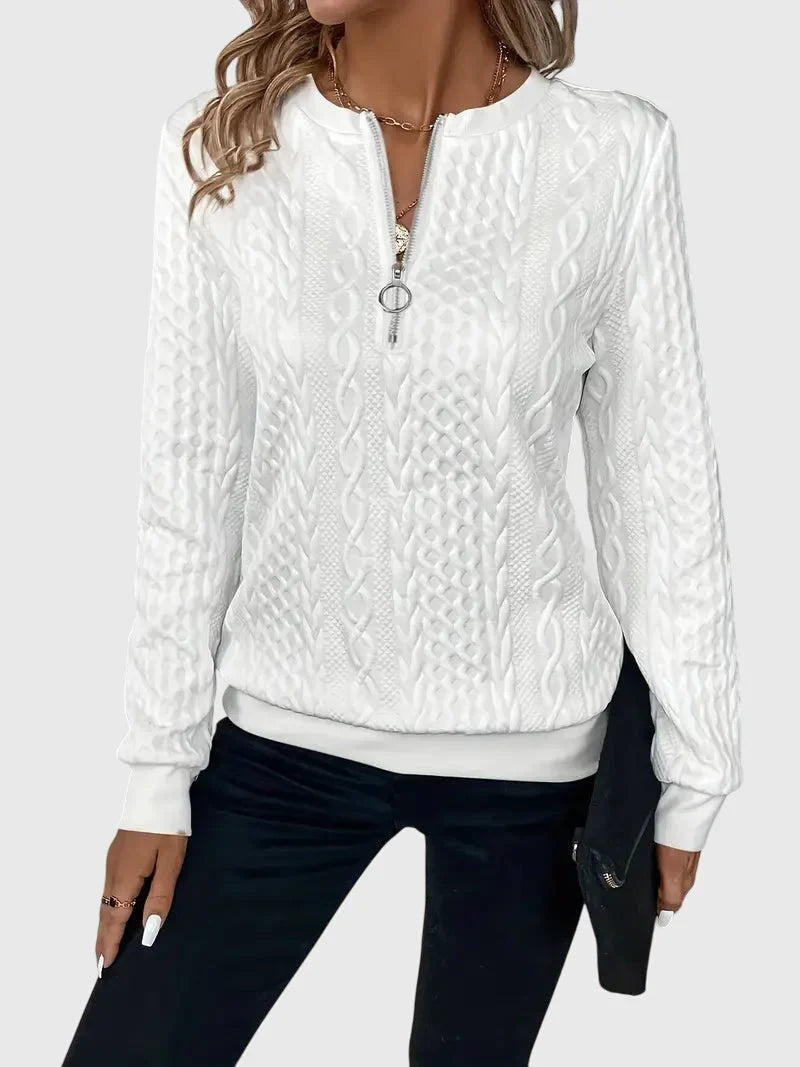 Women's knit jumper with contrast zipper detail