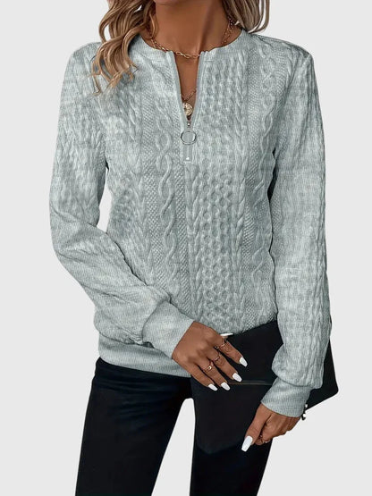Women's knit jumper with contrast zipper detail