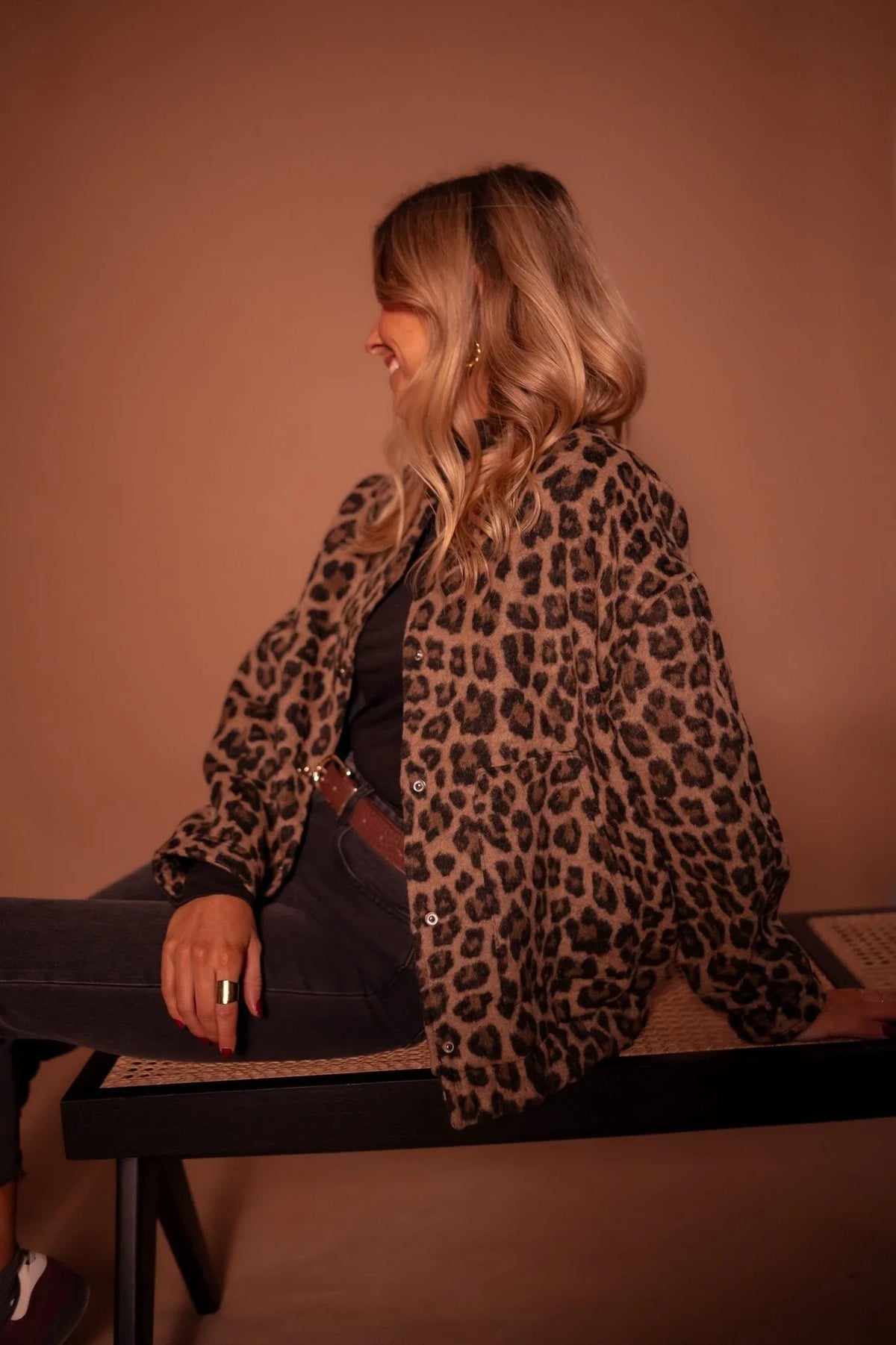 Women's oversized bomber jacket with leopard print – Leopard