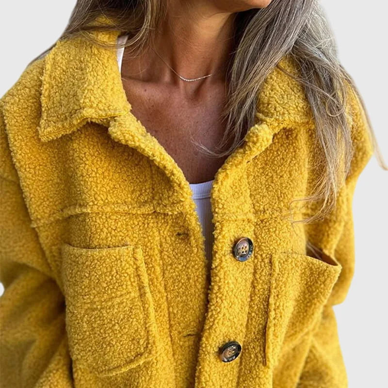Women's button-front jacket with spacious pockets