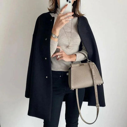 Women's relaxed-fit coat with flattering drape