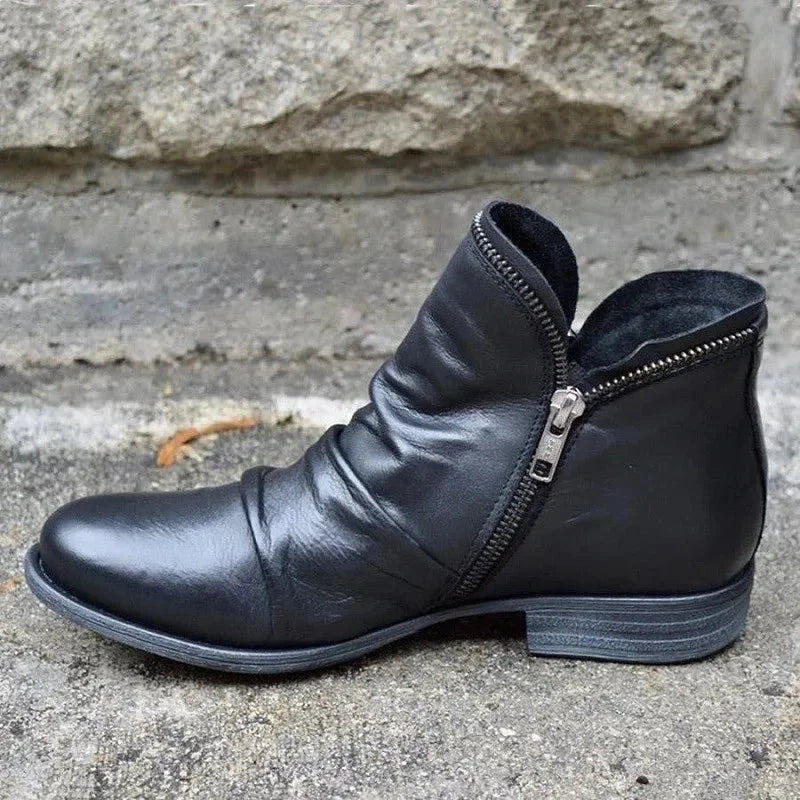 Women's trendy ankle boots with supportive footbed design – Black