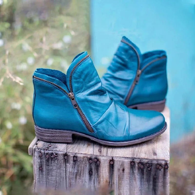 Women's trendy ankle boots with supportive footbed design – Blue