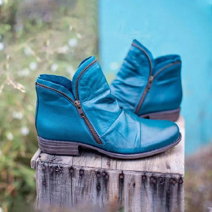 Women's trendy ankle boots with supportive footbed design – Blue
